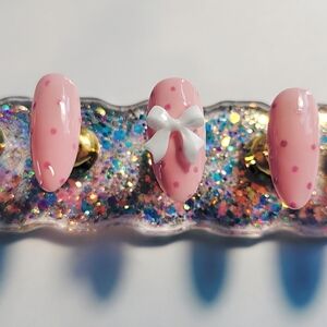 Pink Polka Dot Press-On Nails